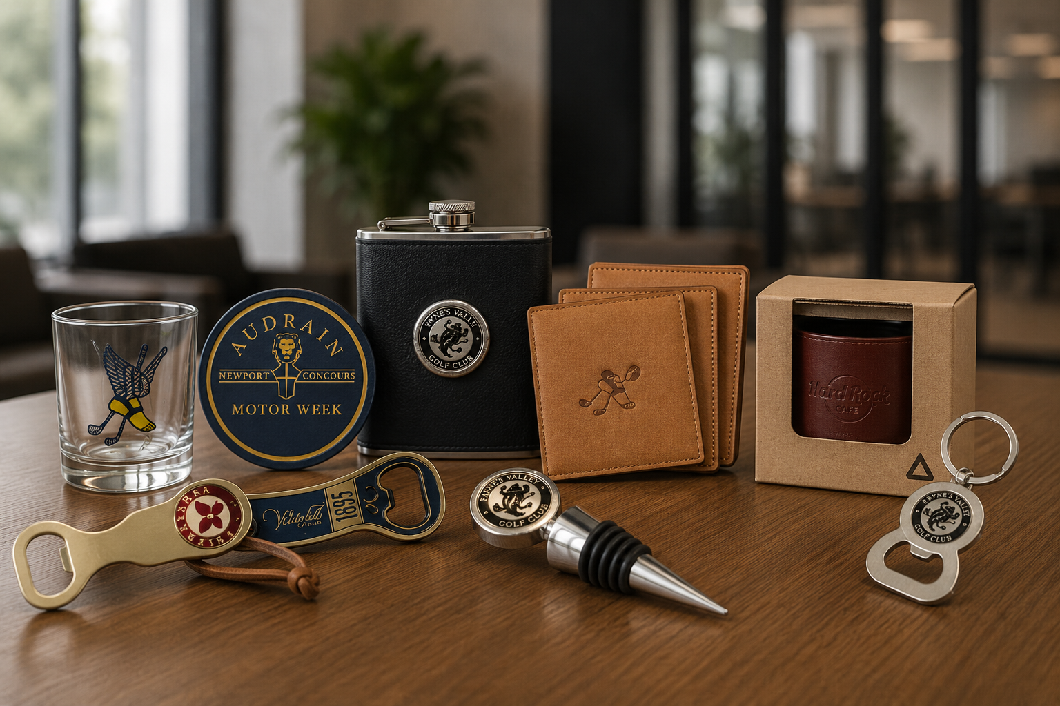 Branded mug, notepad, pen and tee with the Challenger Teamwear logo